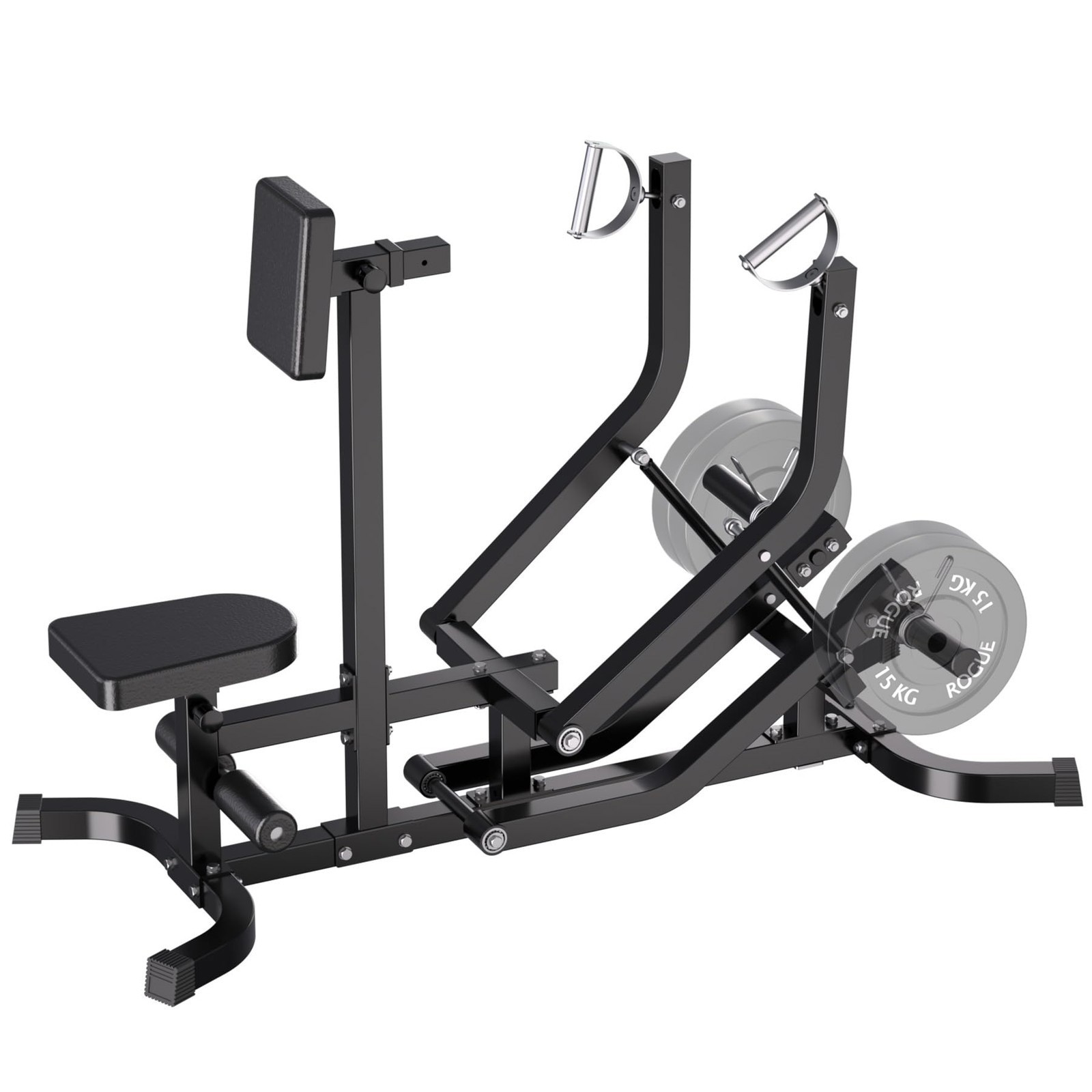 Adjustable Seated Row Plate Loaded Machine, 400lbs Independent Arms Home Gym