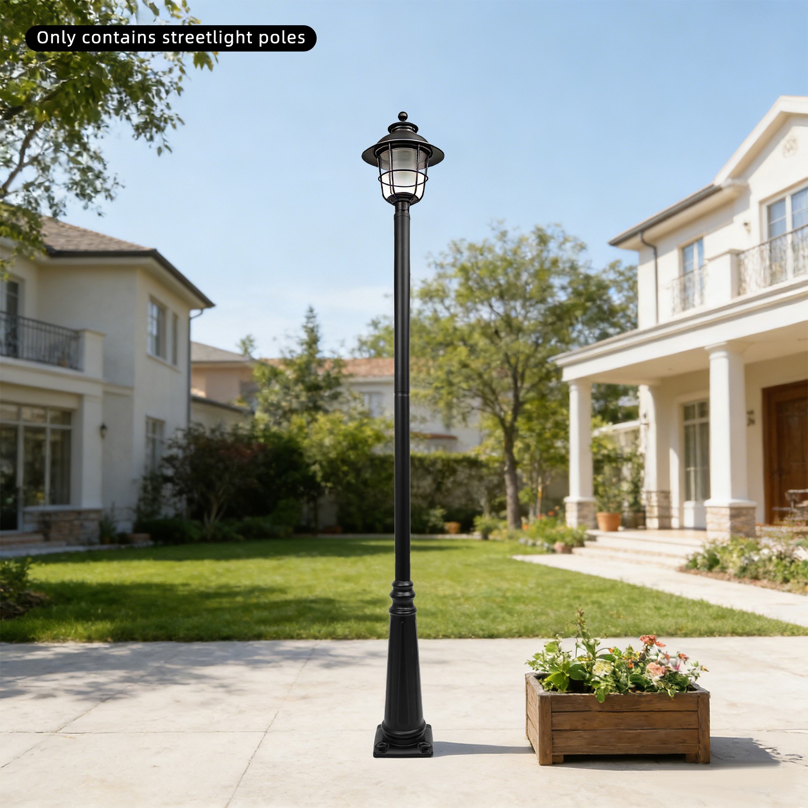 2.4m European Light Post,Split-Type Light Post,Floorstanding Outdoor Light Post