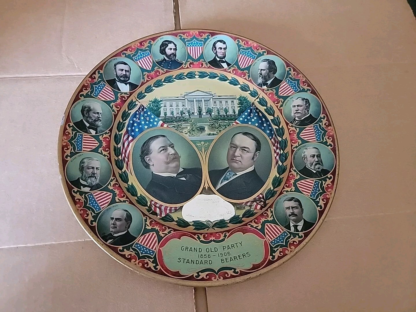 1908 President William H Taft Campaign Lithographed Tin Plate (2 Plate)