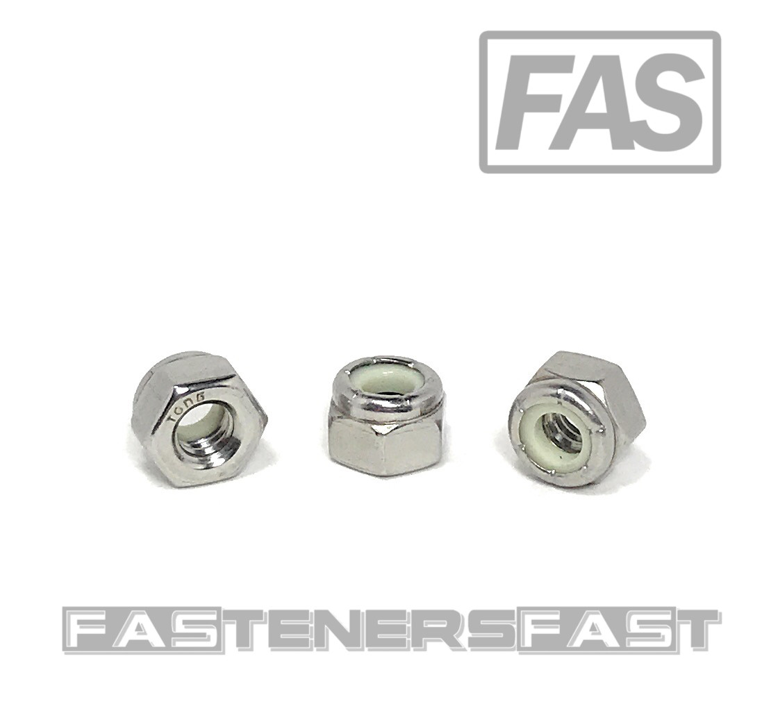 (25) 1/4-20 Stainless Steel Nylon Insert Lock Nuts -Locking Hex Nuts 1/4-20