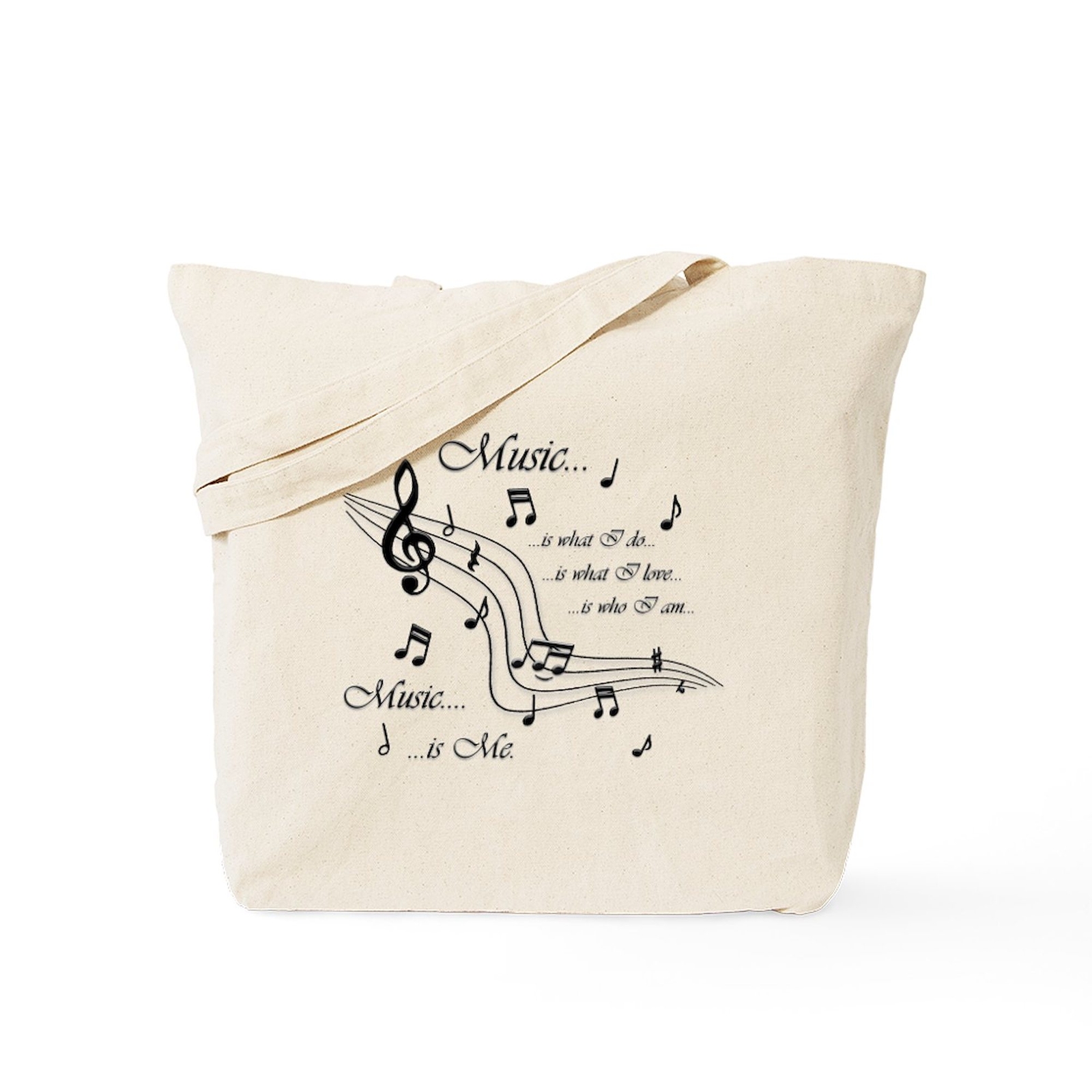 CafePress Music Is Me Natural Canvas Tote Bag, Cloth Shopping Bag (838991408)