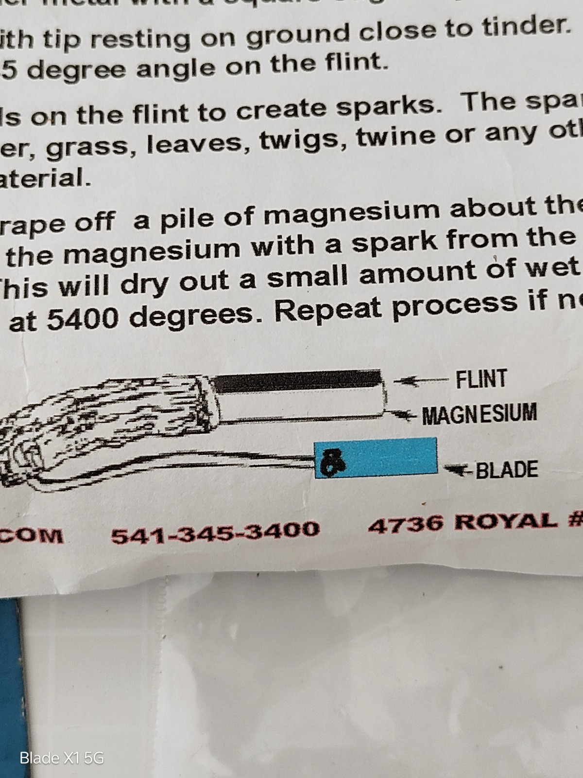 Mag Flint Firestarter Stag Handle Fire Starter