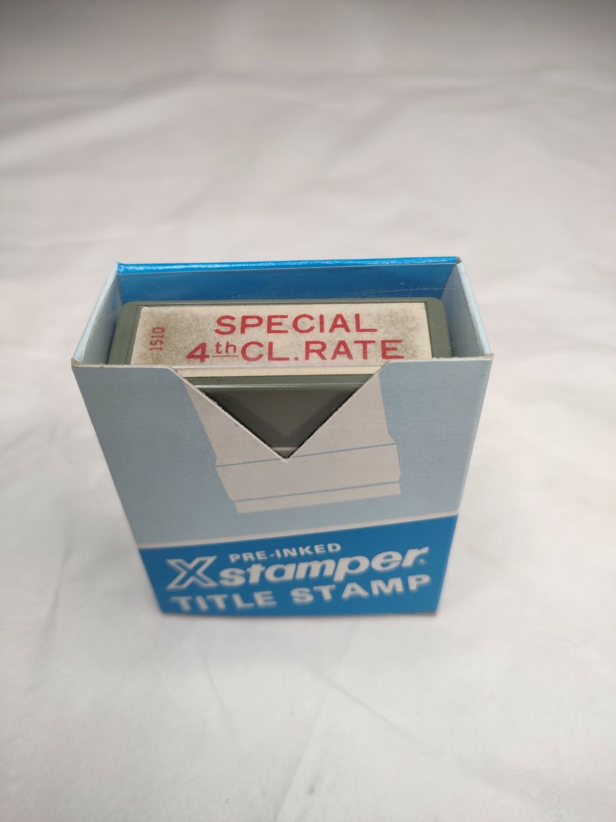 Vintage Xstamper "SPECIAL 4TH CL.RATE" Red Ink Stock No. 1510