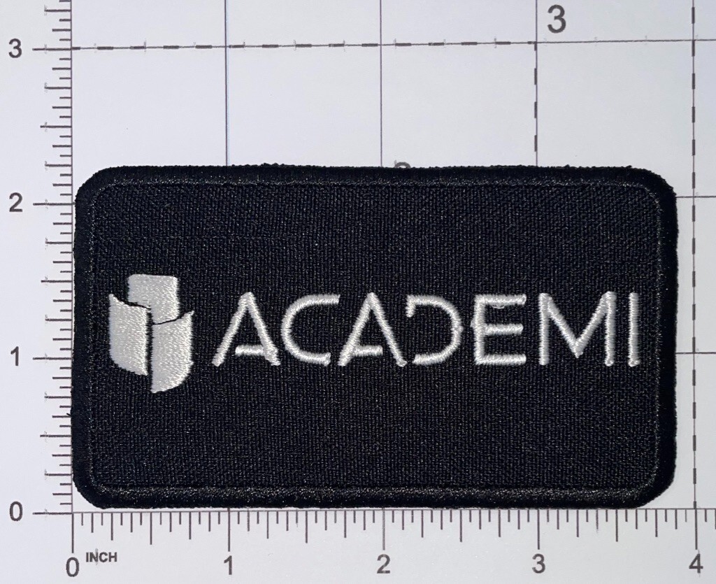 ACADEMI Security Mercenary Soldier Patch Black Hook & Iron-On Repro New A953