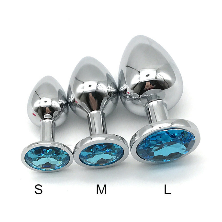 3PCS Anal Butt Plug STAINLESS S/M/L Set Sex Toy For Women Men Couple Metal Jewel