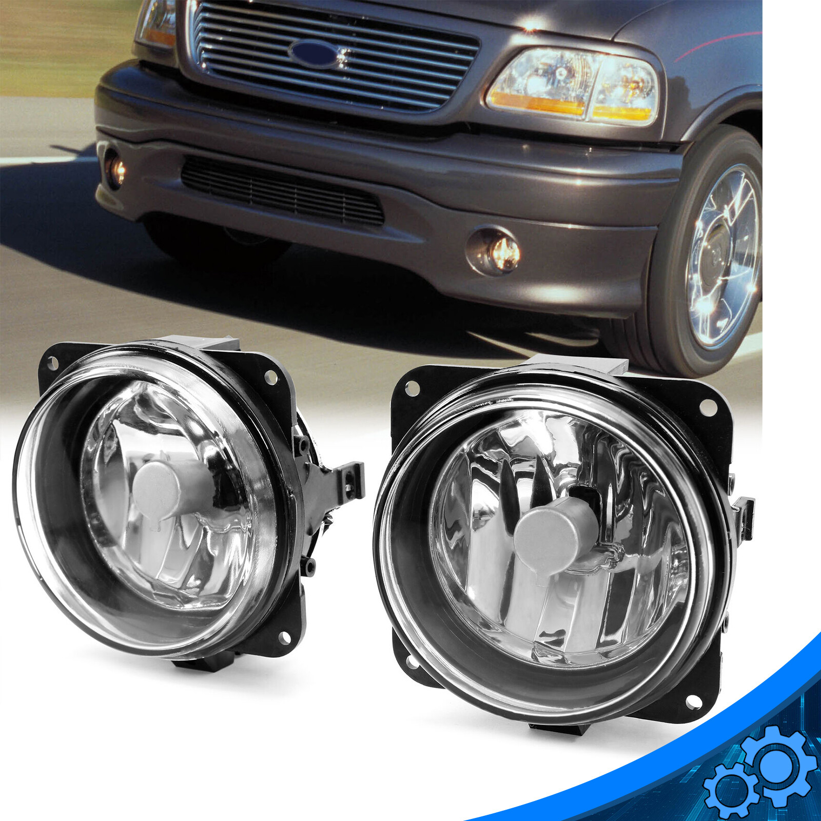 Pair Fog Lights FOR 00-04 Ford F-150 F150 Harley Davidson Driver Passenger Side