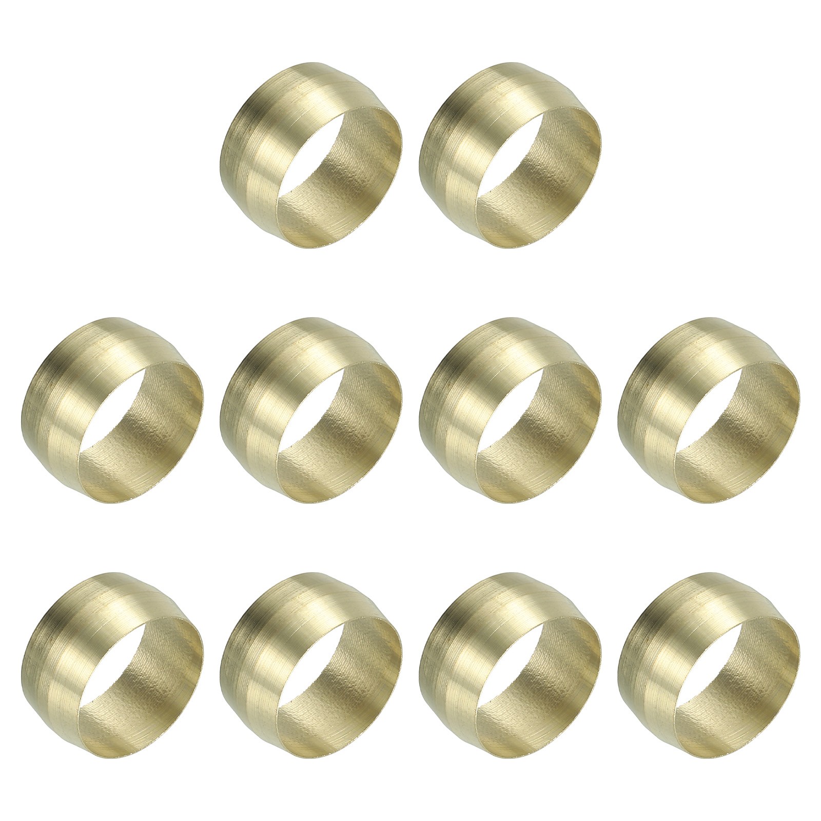 10 Pcs 16mm ID Brass Compression Sleeve Ferrules Brass Compression Fittings