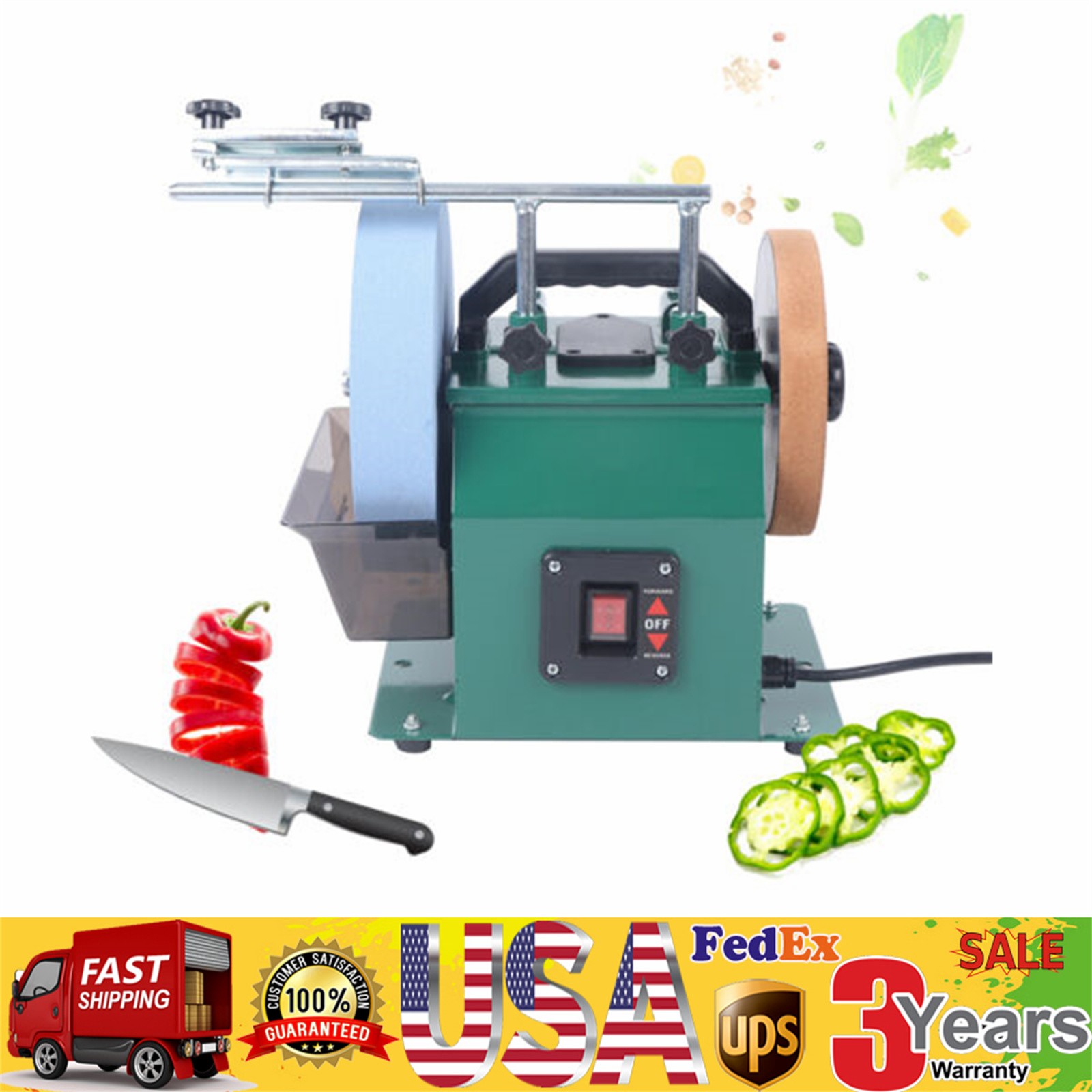 Electric Knife Sharpener Water-cooled Grinder Bench Wet Stone Grinding Machine！
