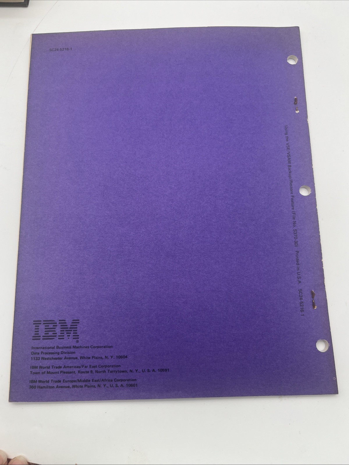 4 Vintage IBM System (4331 Processor, VSE/VSAM, & Disk Operating System) Manuals