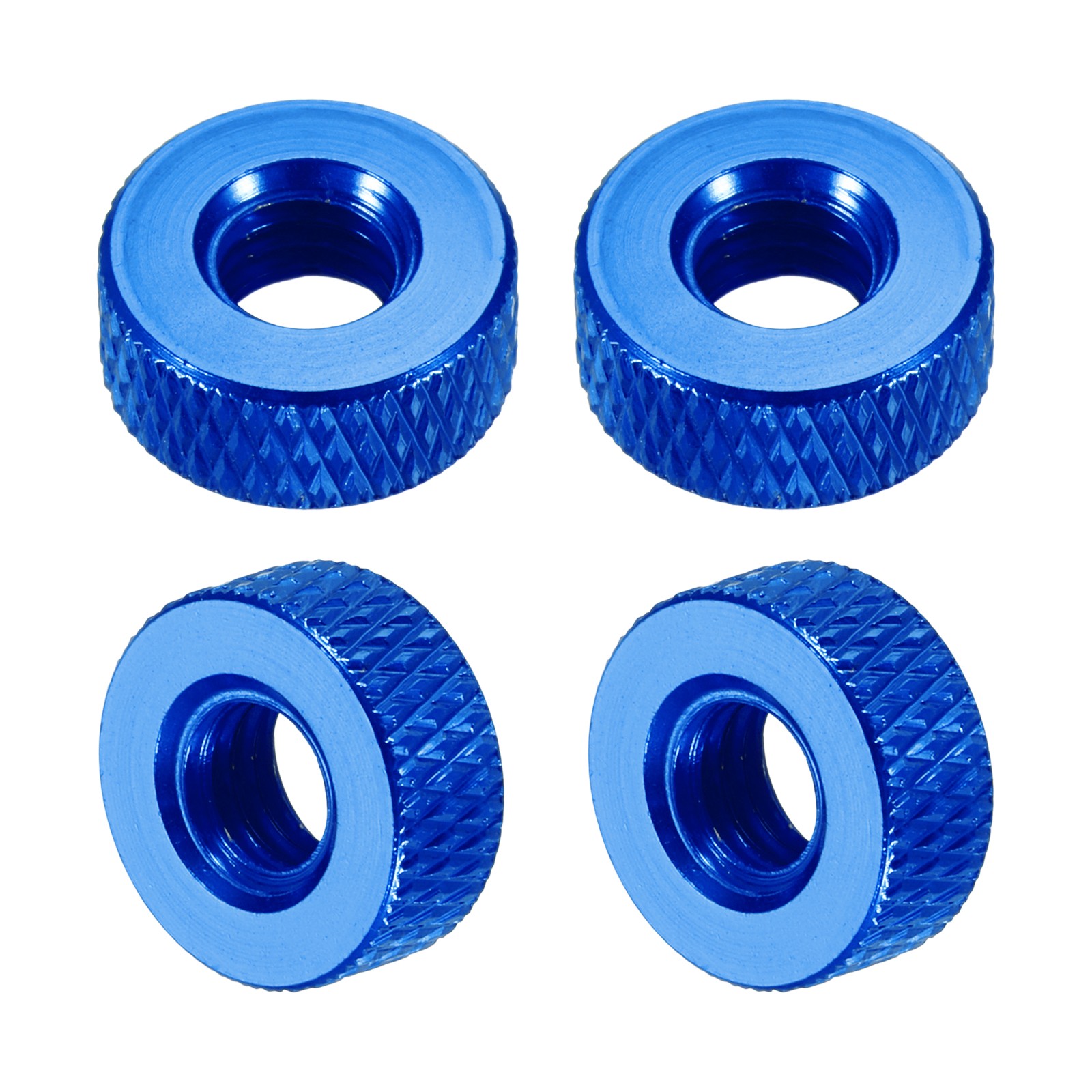 4Pcs M6x12mmx5mm Knurled Thumb Nuts, Blue