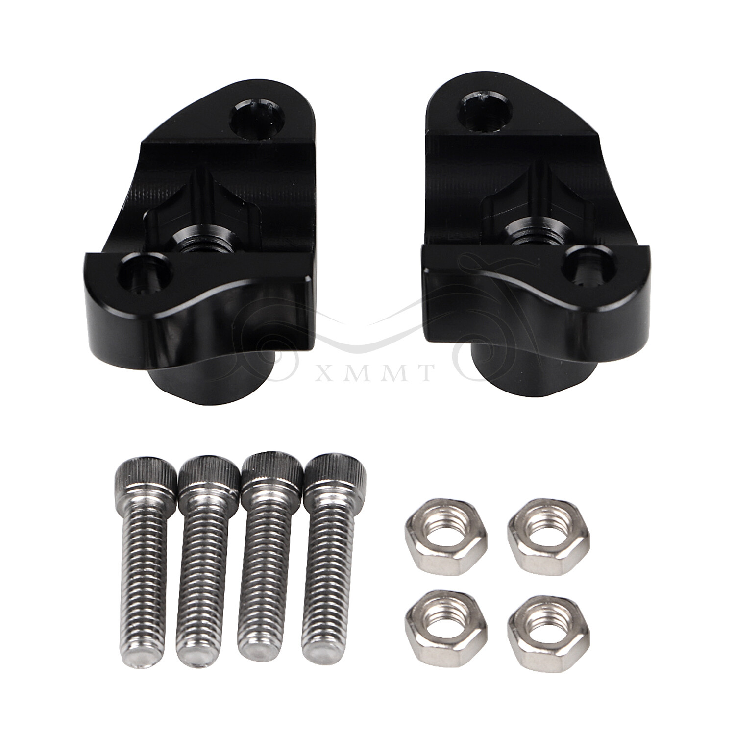 Black 1" Handlebar 1 1/2" Risers For Harley Dyna Street Bob FXDB Softail FXSTC