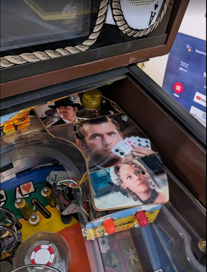 Sega MAVERICK Pinball Machine Upper Right Clear Plastic With GRAPHICS