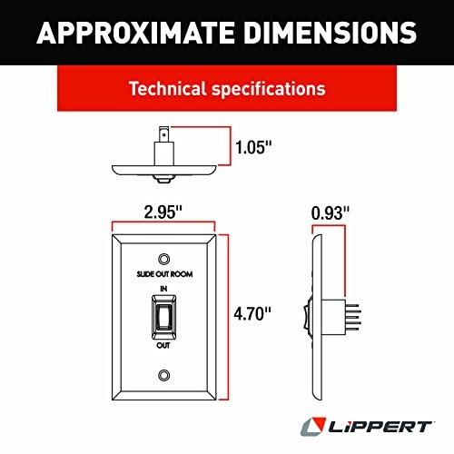 Lippert In-Wall Replacement Interior In/Out Switch Assembly with 3 Connectors