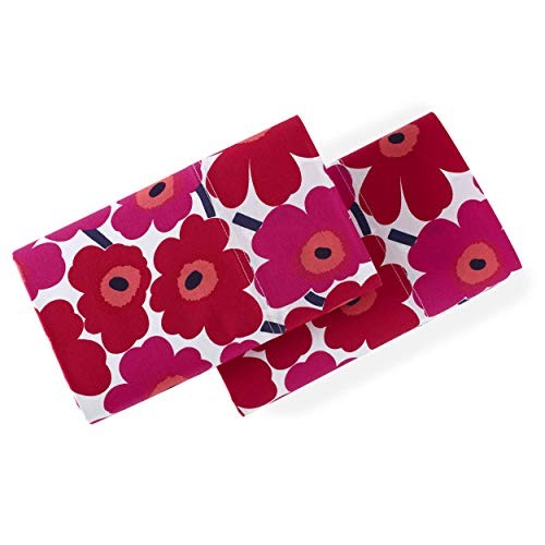 - Pillowcase Set, 100% Soft Cotton Percale Bedding with a Mini Unikko Red