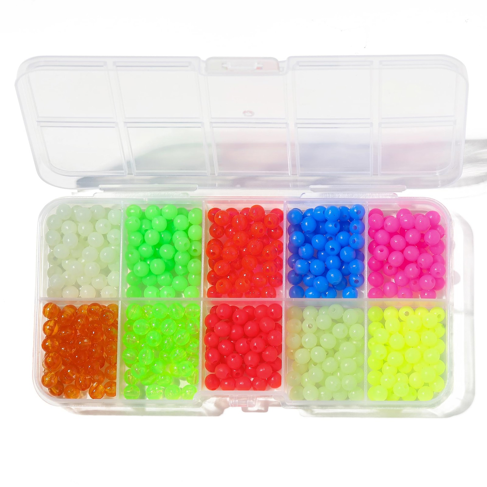 Scaups Fishing Beads, 10 Colors Beads for Rigs, 5mm Glow in 10 color