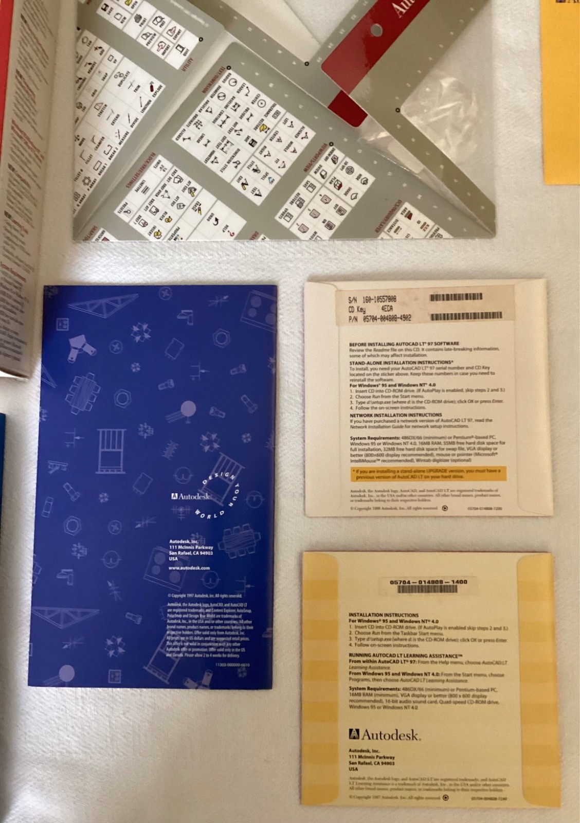 Autodesk AutoCAD LT 97 PC Vintage Software CD ROM Box & Learning Assistance Vtg