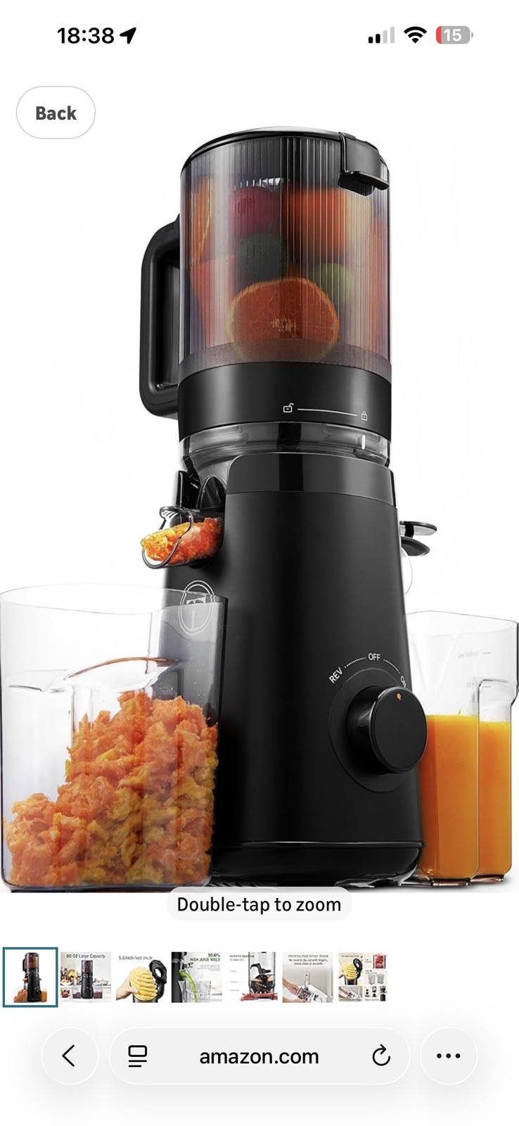 TUUMIIST Slow Masticating Juicer, Wide Feed Chute 5.3” Amazon Return Tested