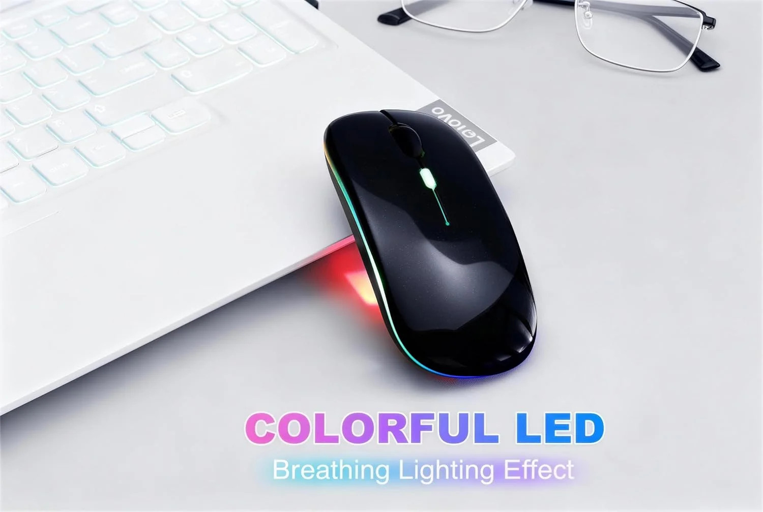 Wireless Bluetooth Mouse Rechargeable Long Lasting Dual Mode - BT 5.2 & 2.4G Sil