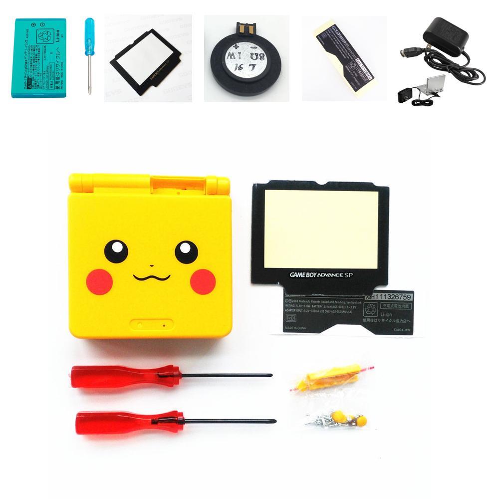 NEW GBA SP Game Boy Advance SP Replacement Housing Shell Screen Lens Pikachu!