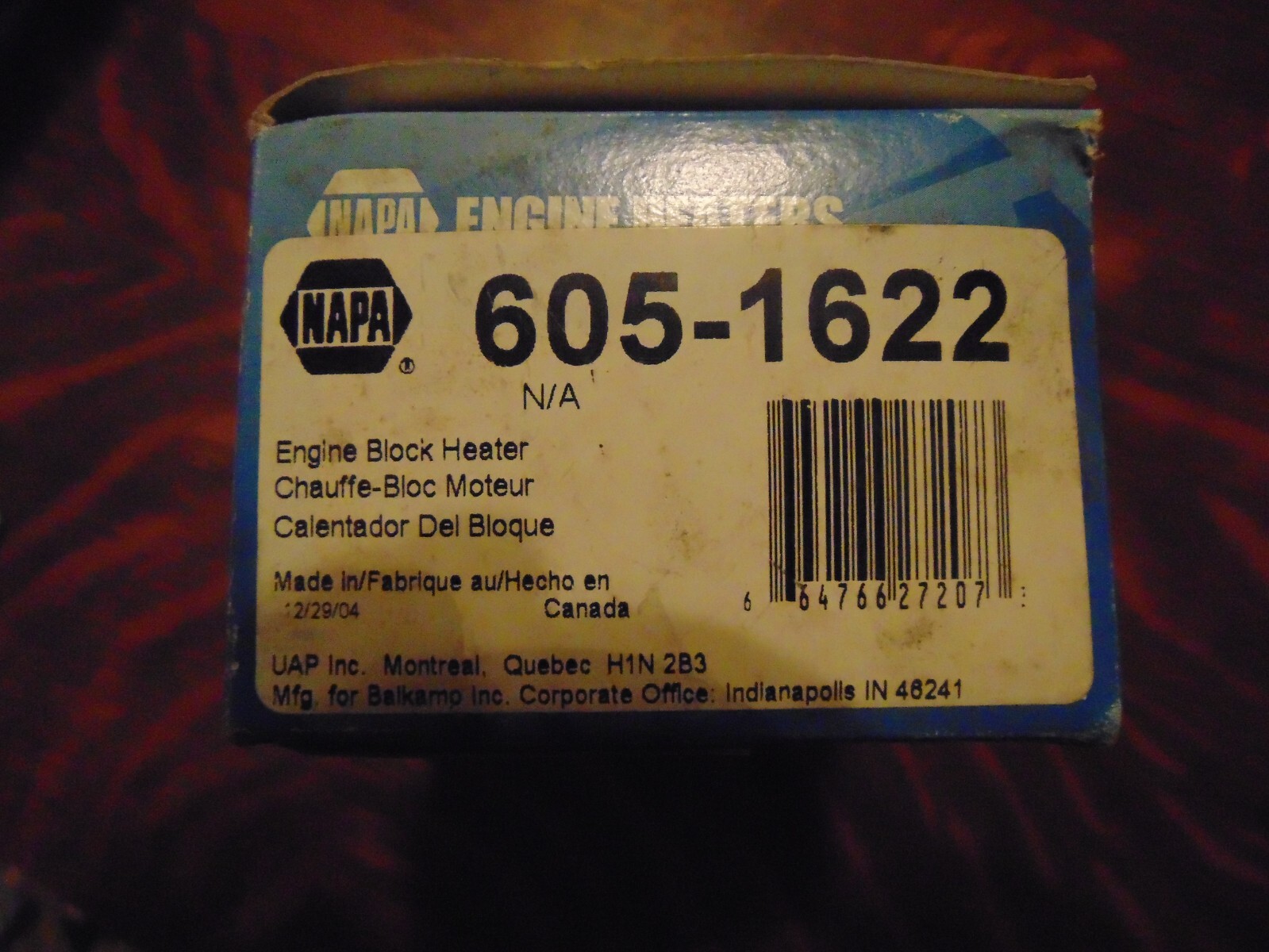 Napa Engine Heavy Duty Block Heater 605-1622