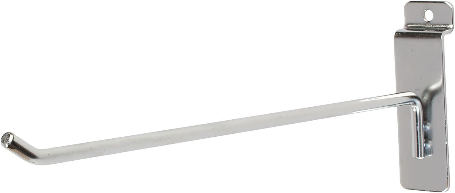 50 Chrome 10" Slatwall Peg Hooks Slat Wall Retail Display 6mm Diameter Tubing