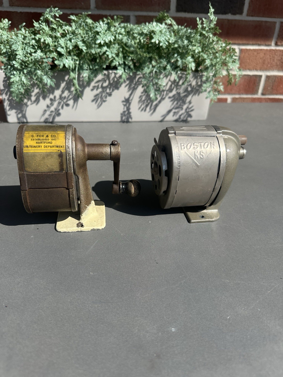Two Vintage Collectible Pencil Sharpeners Hand Cranked