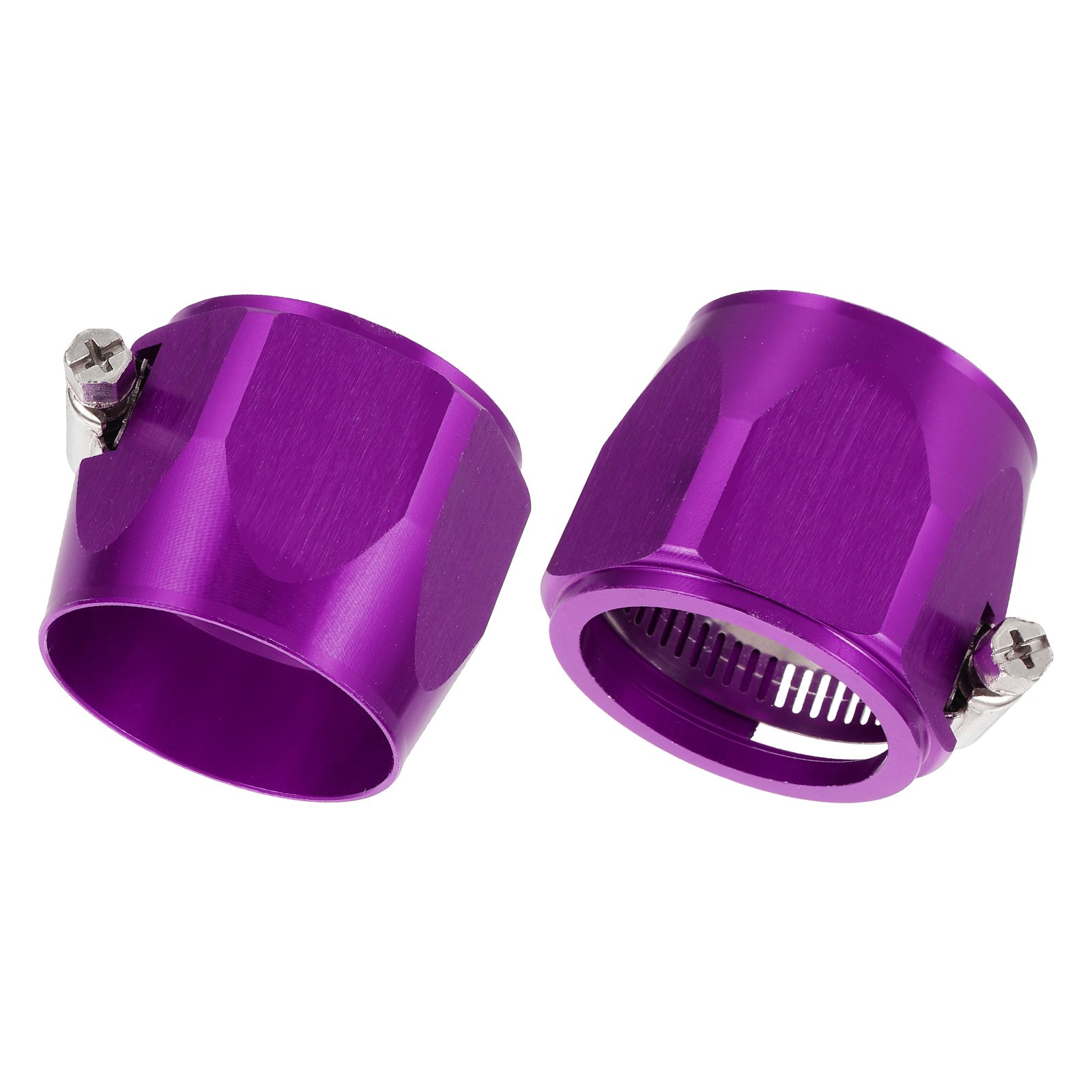 2pcs 45mm Hose Finisher Clamp Aluminium Alloy Fuel Line Hose Clips, Purple