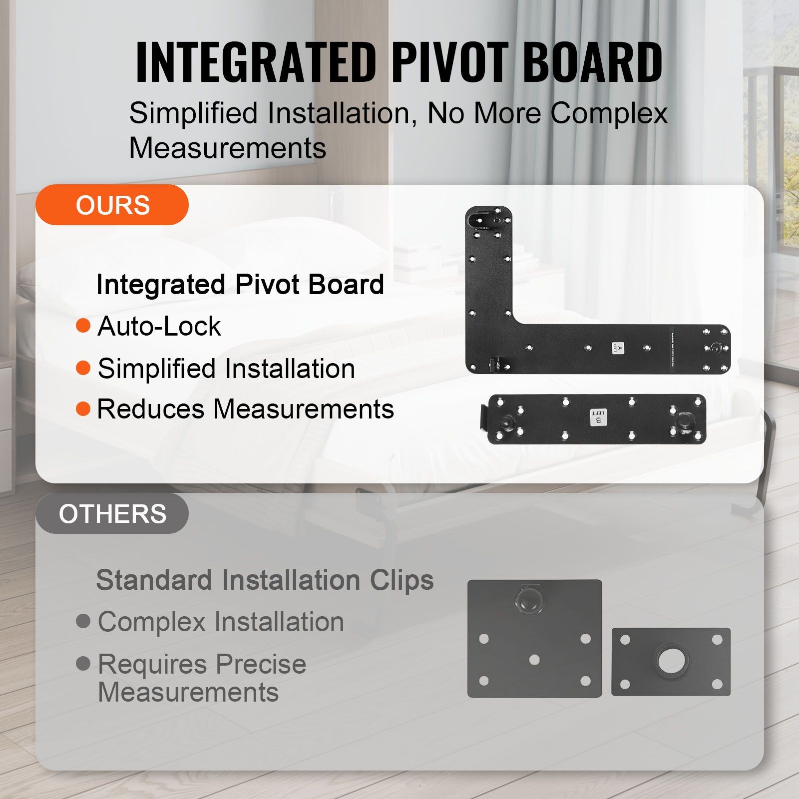 Full Size Murphy Bed Kit - Vertical DIY Wall Bed Hardware for Space Saving