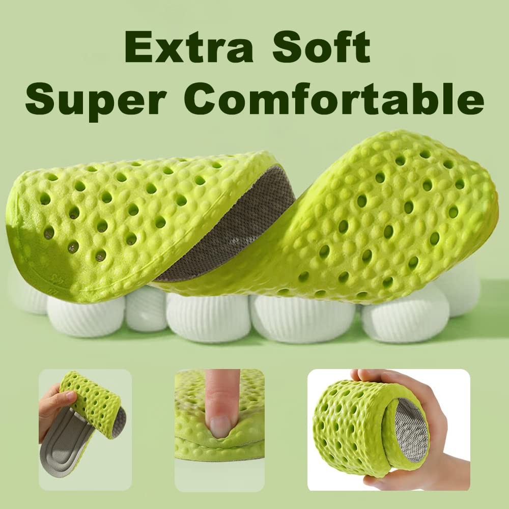 Shoe Insoles for Men Women, Memory Foam 7-7.5 / Women 8-8.5, Green