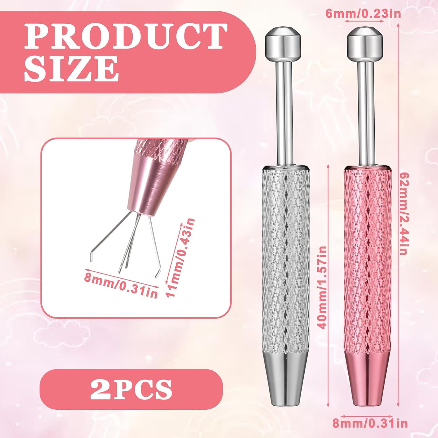 2 Pcs Piercing Ball Grabber Tool, Piercing Changing Tools 4 Claw Diamond Tweezer