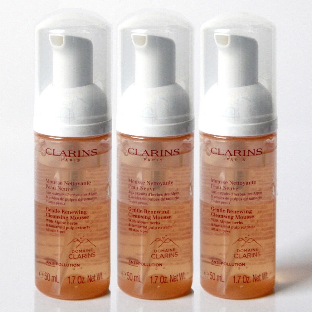 CLARINS Gentle Renewing Cleansing Mousse ~set of 3 x 50ml/1.7oz~ Unboxed, Sealed