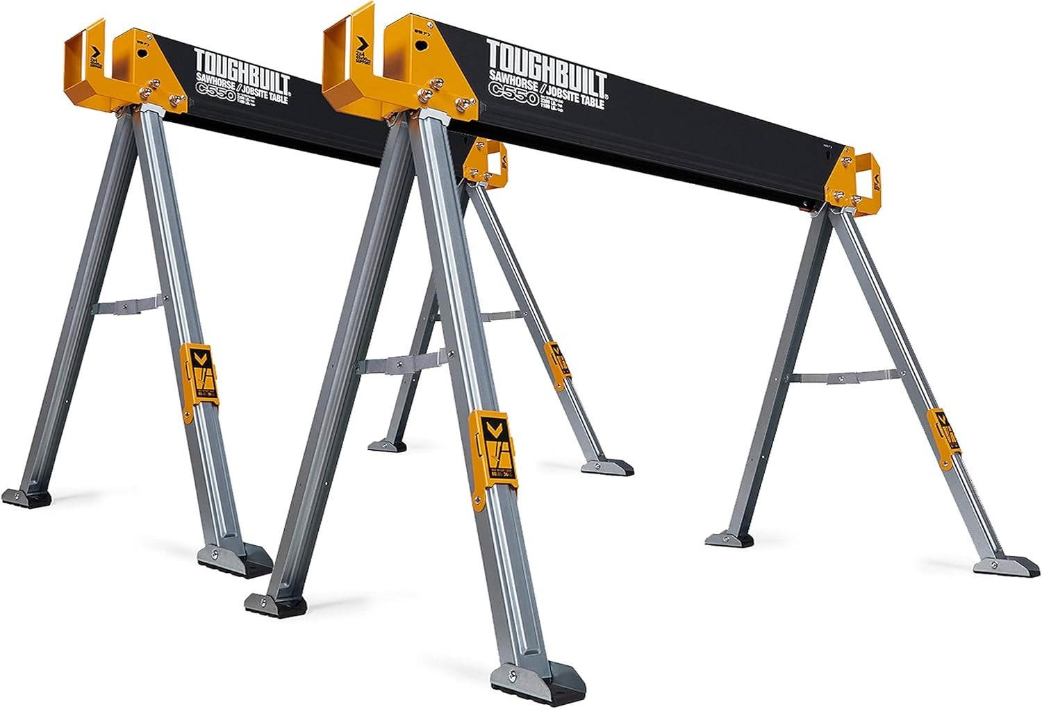 ToughBuilt – Sawhorse/Jobsite Table (Set of 2)2,200 lb  Combined Load Capacity,
