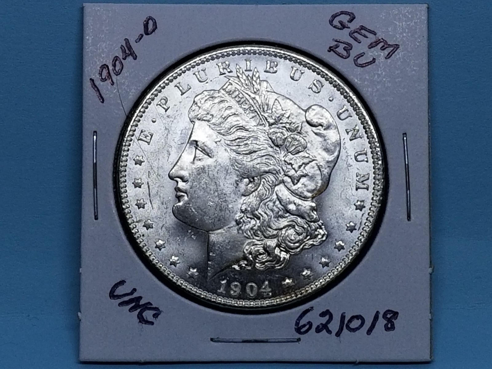 1904-O MORGAN SILVER DOLLAR BEAUTIFUL TONED RIM! GEM BU UNC #621018-52V