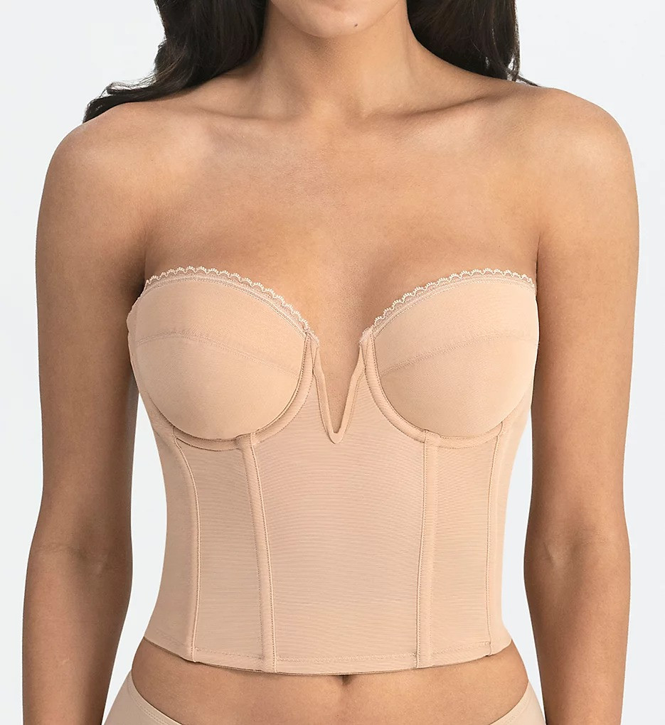DOMINIQUE Mocha Valerie V-Wire Strapless Bridal Bra, US 36D, UK 36D, NWOT