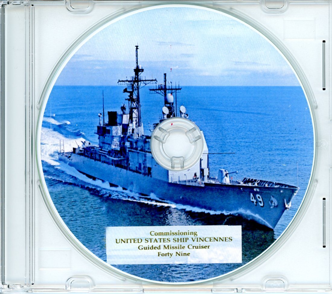 USS Vincennes CG 49 Commissioning Program 1985 on CD Navy Plank Owners