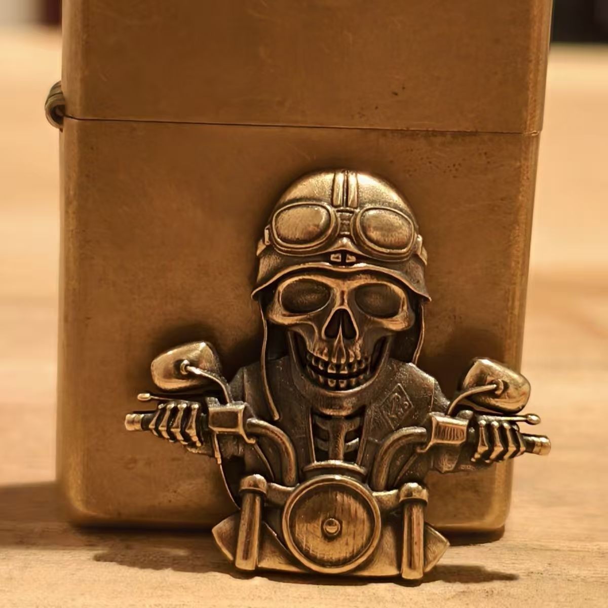 1 piece Brass skeleton knight sticker lighter DIY accessories
