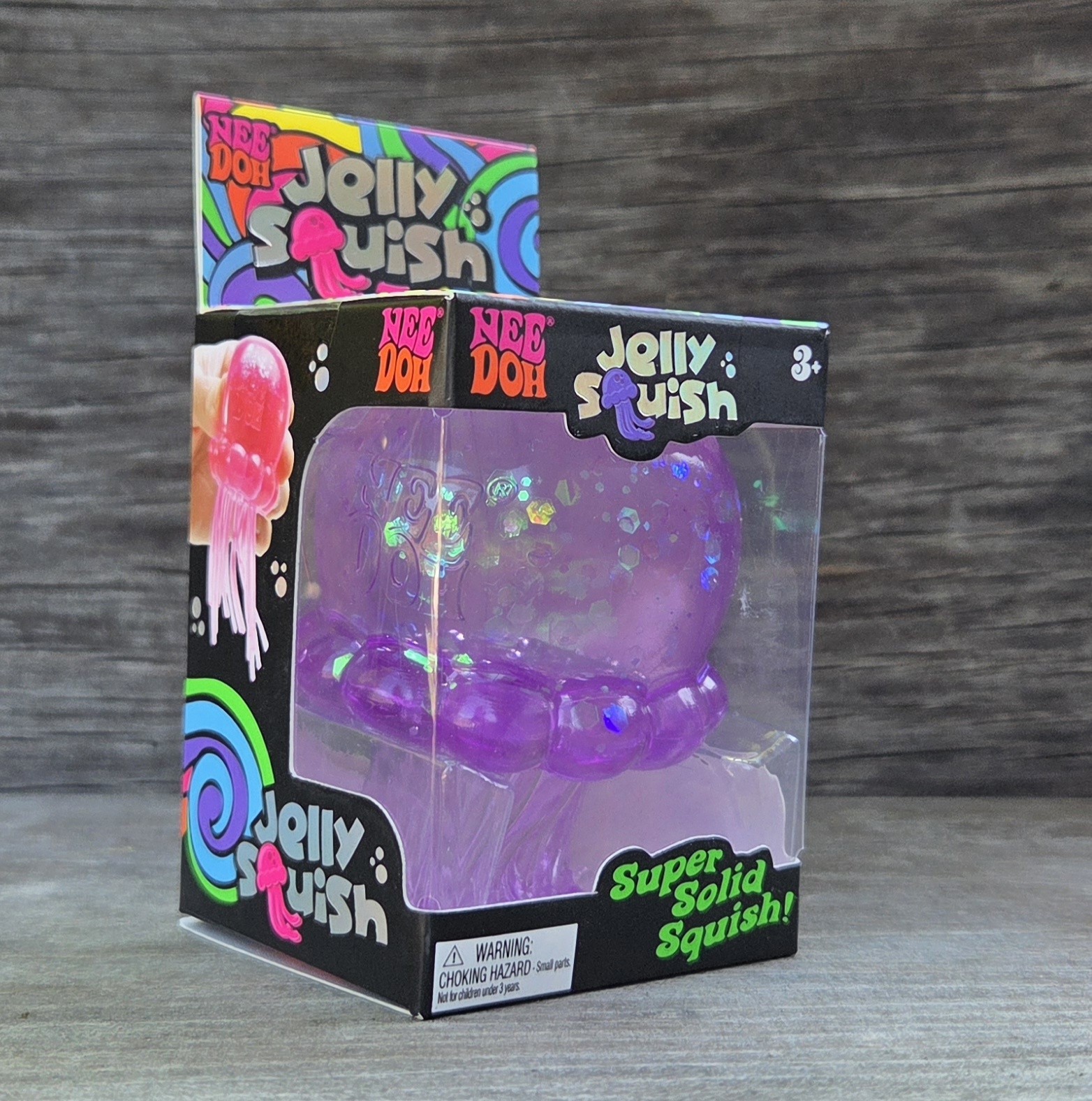 Purple NeeDoh Jelly Squish 100% AUTHENTIC Nee Doh Sparkle Jellyfish Squishy USA