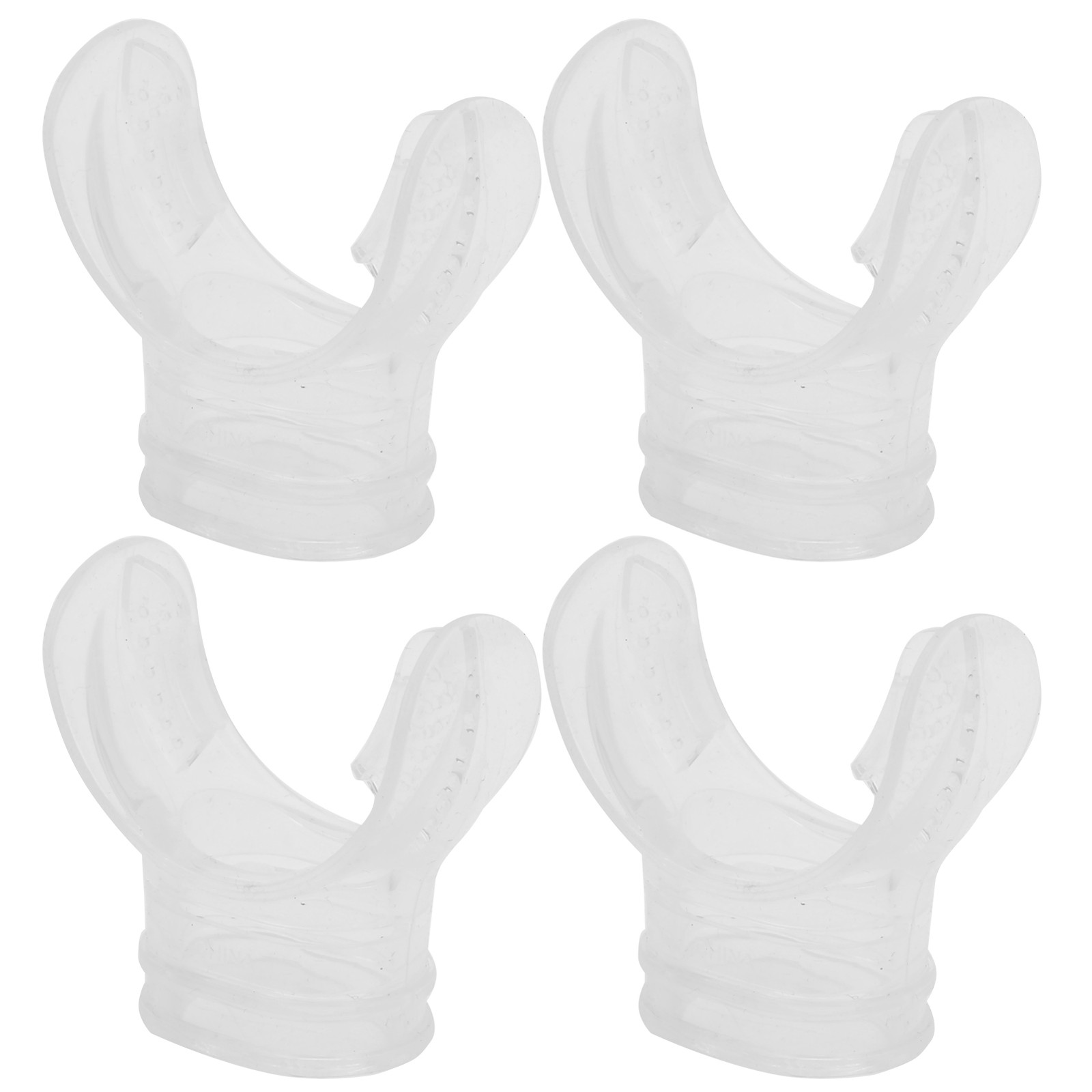 4pcs Transparent Silicone Diving Bite Mouthpiece For Deep Sea Diving Premium
