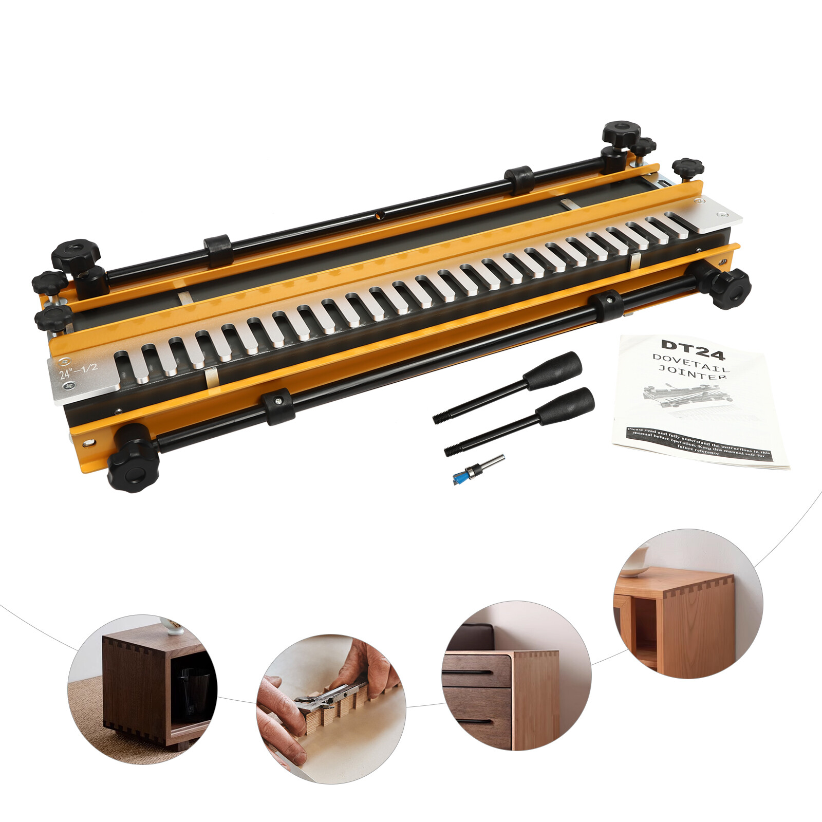 NEW 24" Manual Dovetail Jig Woodworking Template Wood Board Dovetail Jig Machine