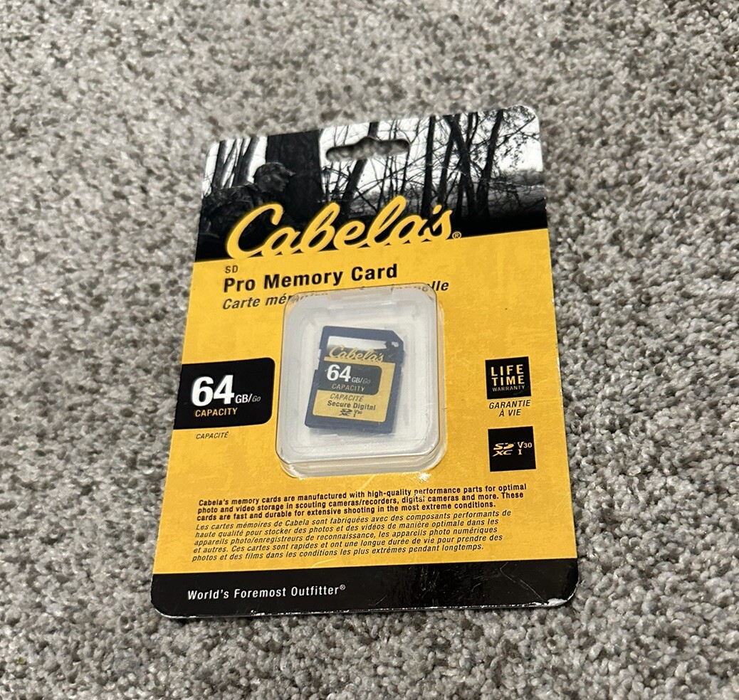 CABELA'S PRO MEMORY CARD 64GB MICRO SD NEW (FREE FAST SHIPPING)