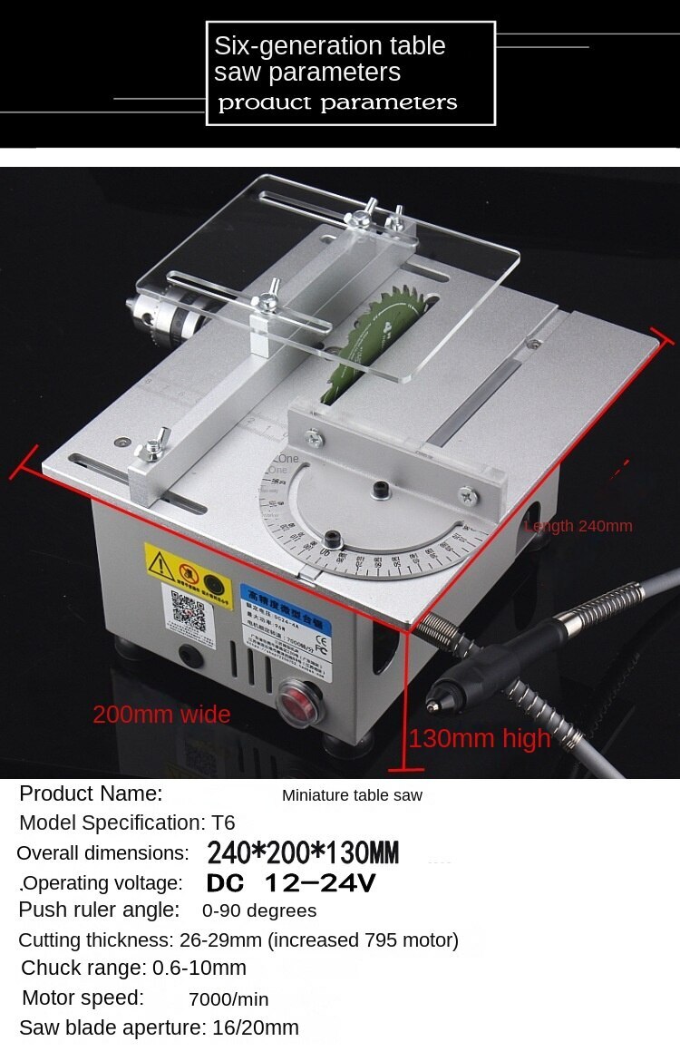 Micro Mini Table Saw Lifting Saw Blade Woodworking Precision Cutting Machine