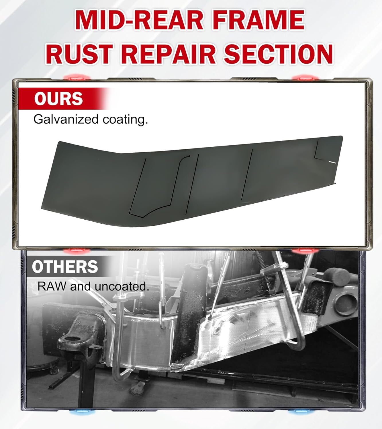 Mid-Rear Frame Rust Repair Kit for 2007-2014 Chevrolet Silverado 1500/GMC Sierra