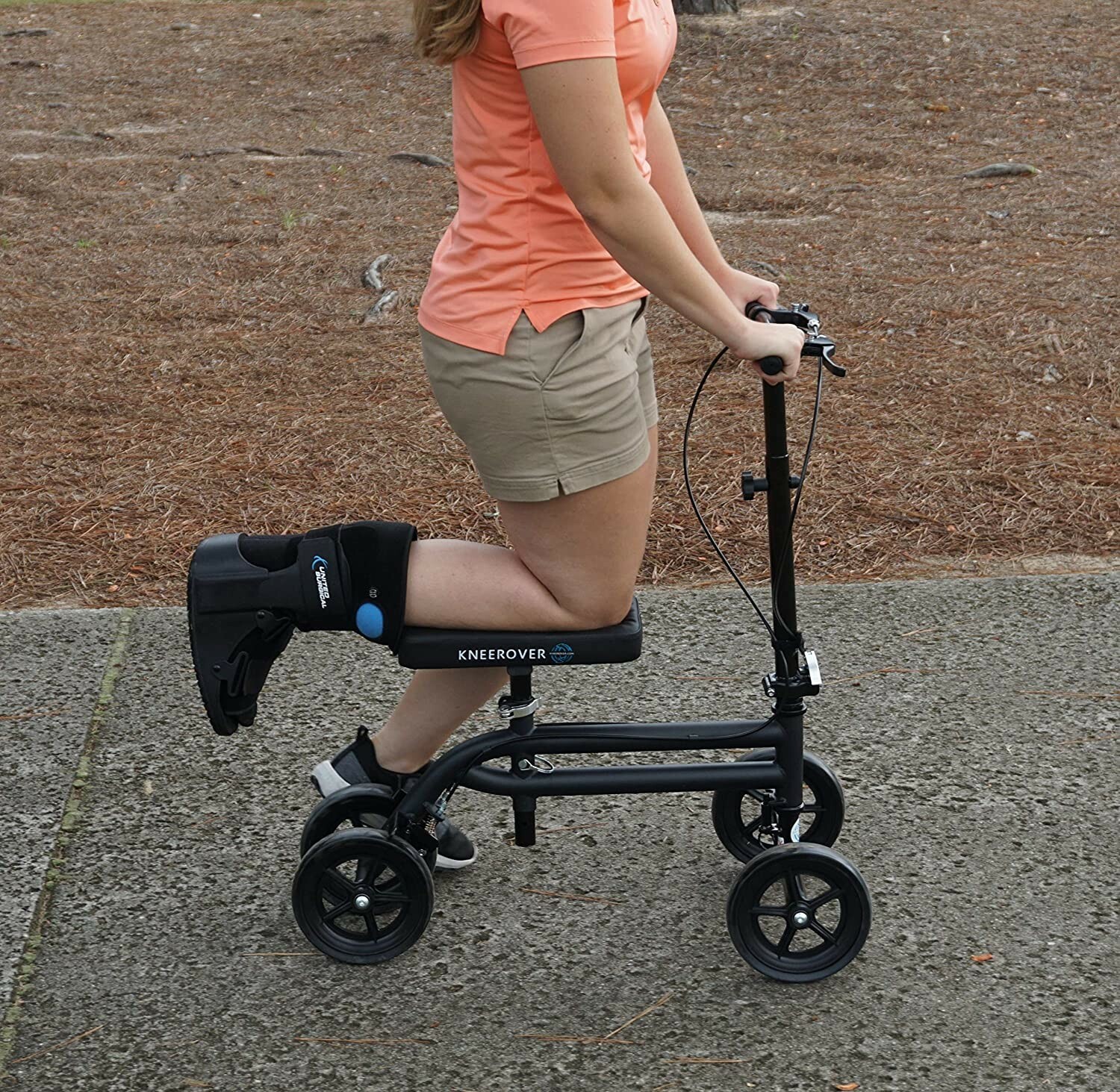 KneeRover Economy Knee Walker Scooter Steerable Crutch Alternative
