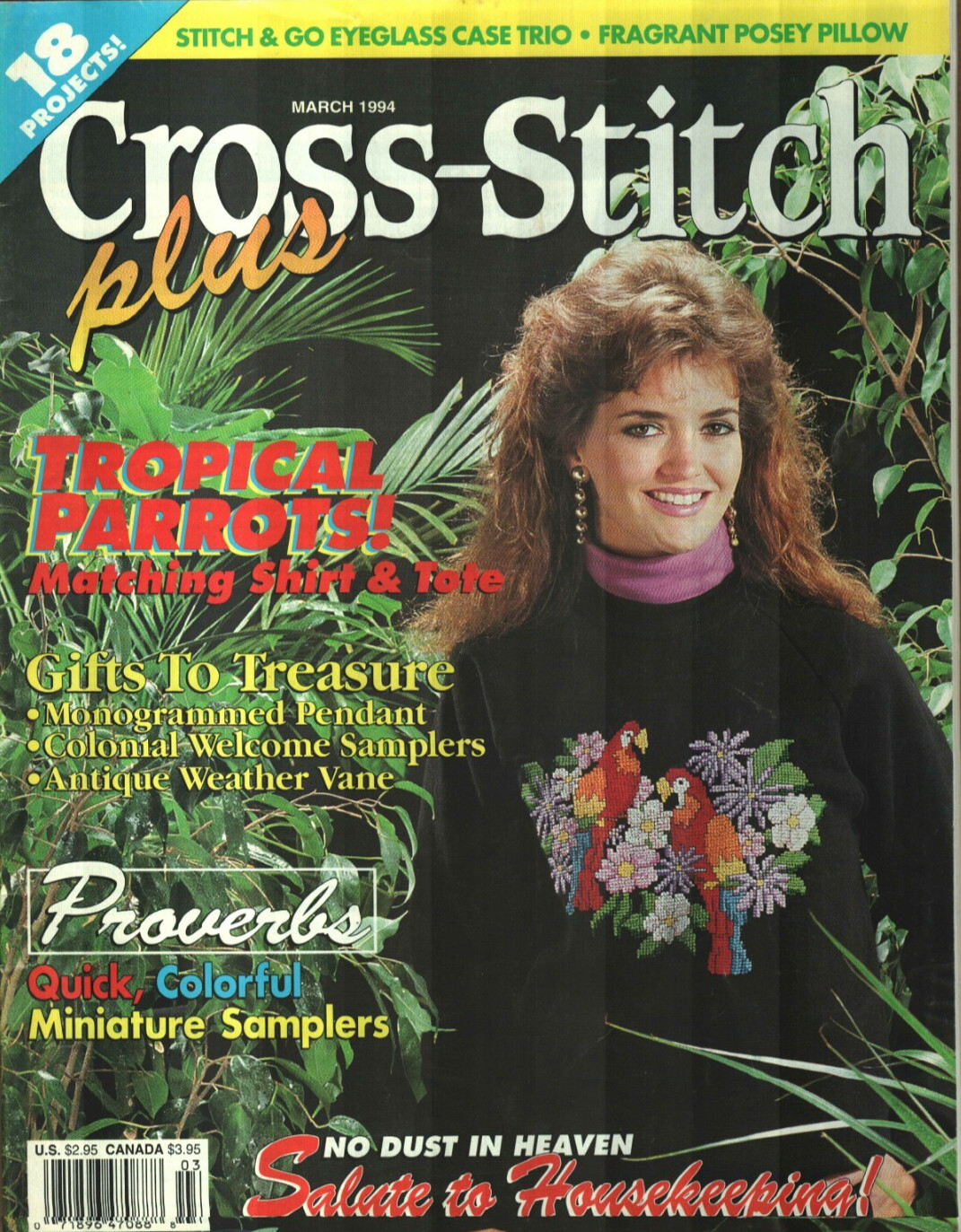 USED CROSS-STITCH PLUS MAGAZINE 18 UNIQUE PATTERNS MARCH 1994