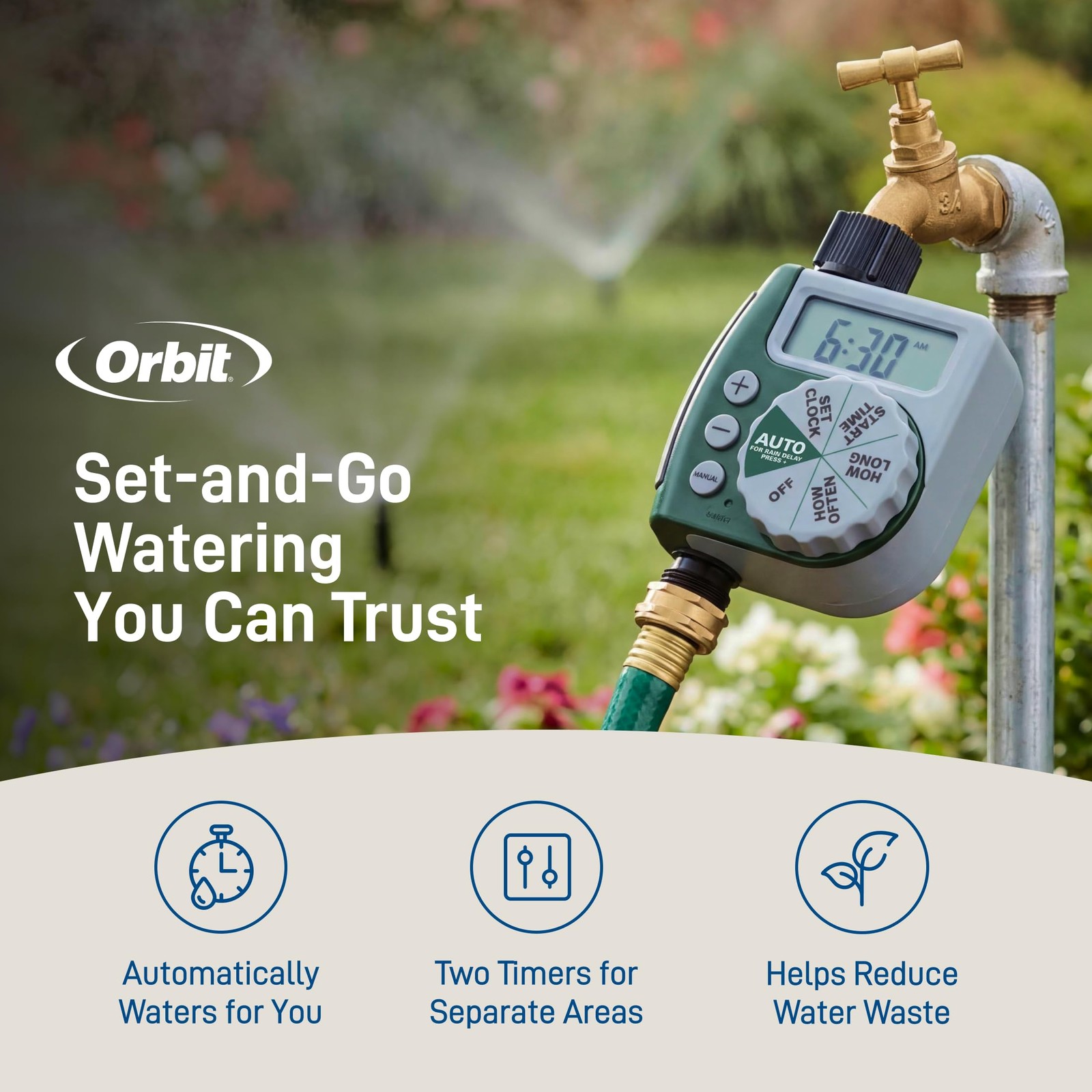 Orbit 62067 1-Outlet Programmable Digital Hose Watering Timer 2-Pack