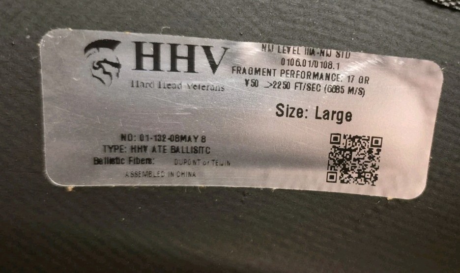Hard Head Veterans Ballistic Helmet ATE Gen2 HHV New Adjustment System
