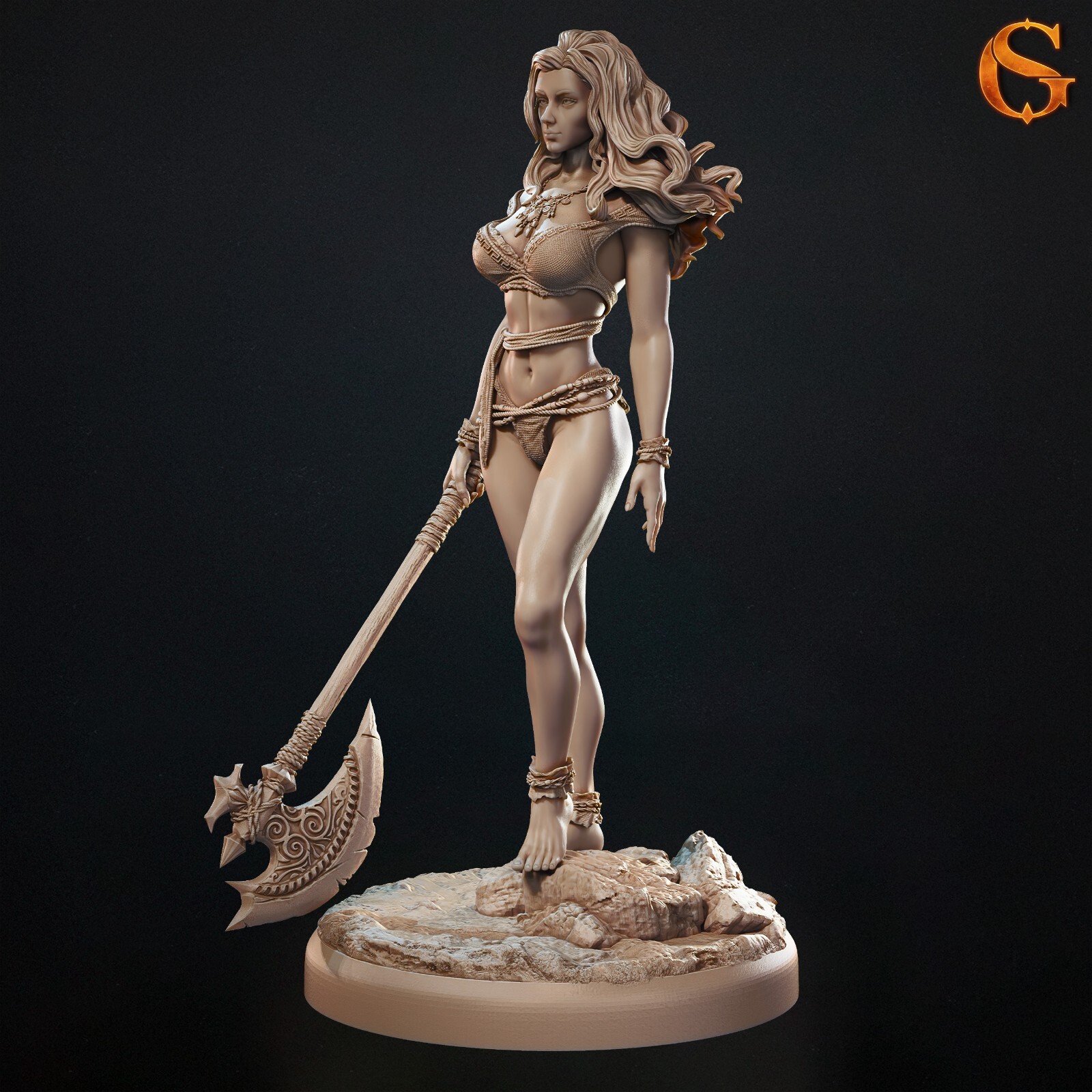 Dungeons & Dragons Playable Character - Female Human Paivi - Barbarian, Fighter