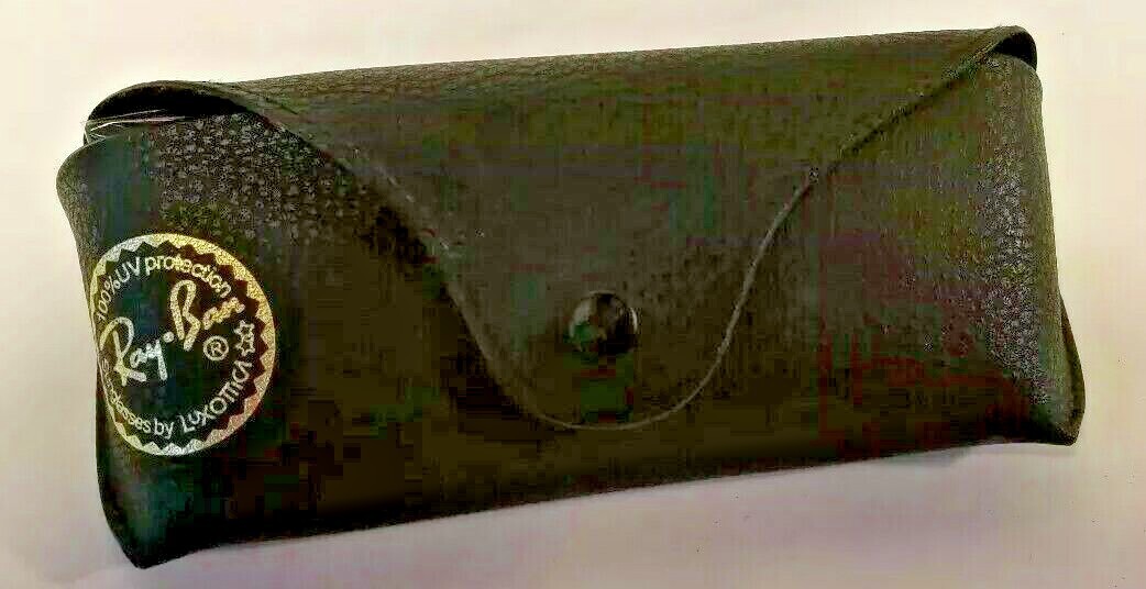 Ray-Ban Sunglasses / Eyeglasses Case BLACK w/ BLACK Liner GOLD Logo - Snap Clasp
