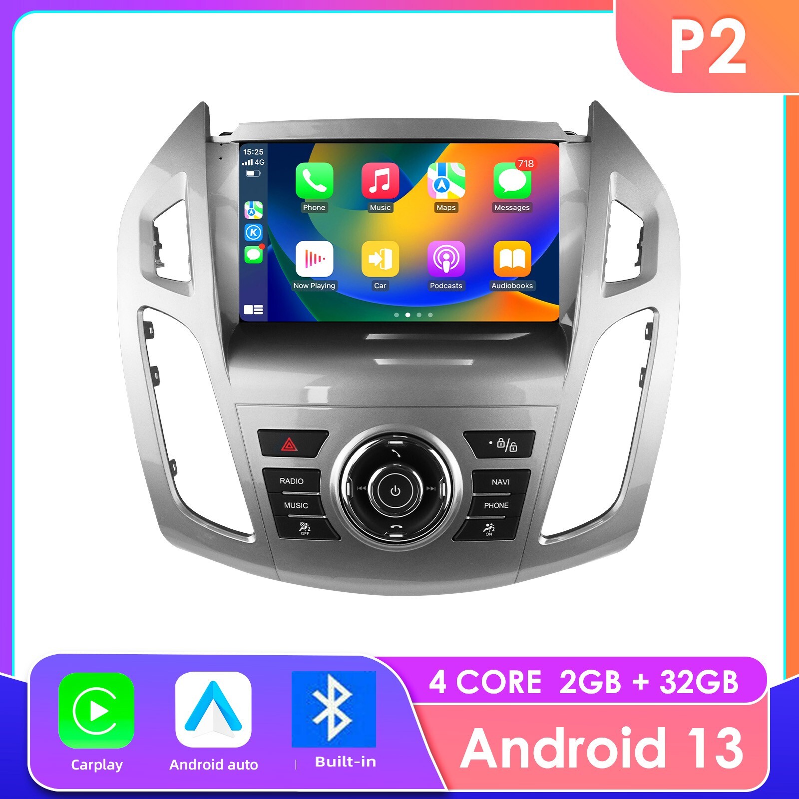 For Ford Transit Connect 2014-2018 Android 14 Car Radio Stereo GPS Carplay BT FM