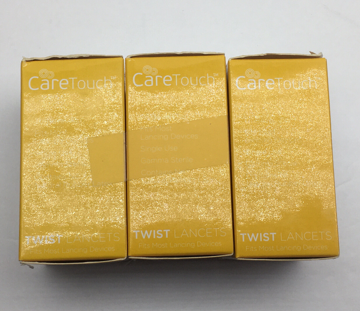 3-New Sealed Care Touch 30 Gauge Yellow Lancet Boxes(300Lancets) EXPIRED Read